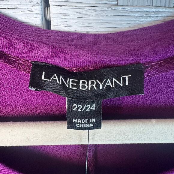 Lane Bryant 3/4 sleeve T-shirt purple romantic whimsygoth normcore plus size - Picture 3 of 11